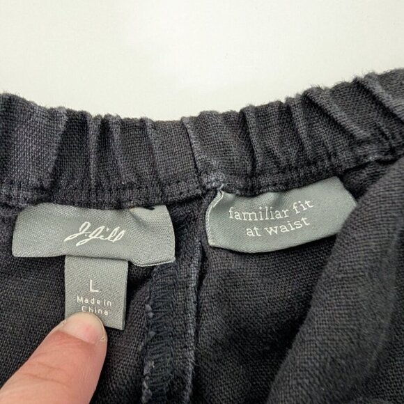 J Jill Linen Pants Womens Size Large Black Pull On Elastic Waist Lagenlook - Picture 5 of 12